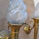 Paire d'appliques flambeau vintage en bronze