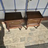 Paire de tables de chevet vintage des années 60 en chêne