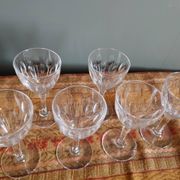 10 white wine / port glasses cut crystal val saint-lambert nestor service height 12.5 cm