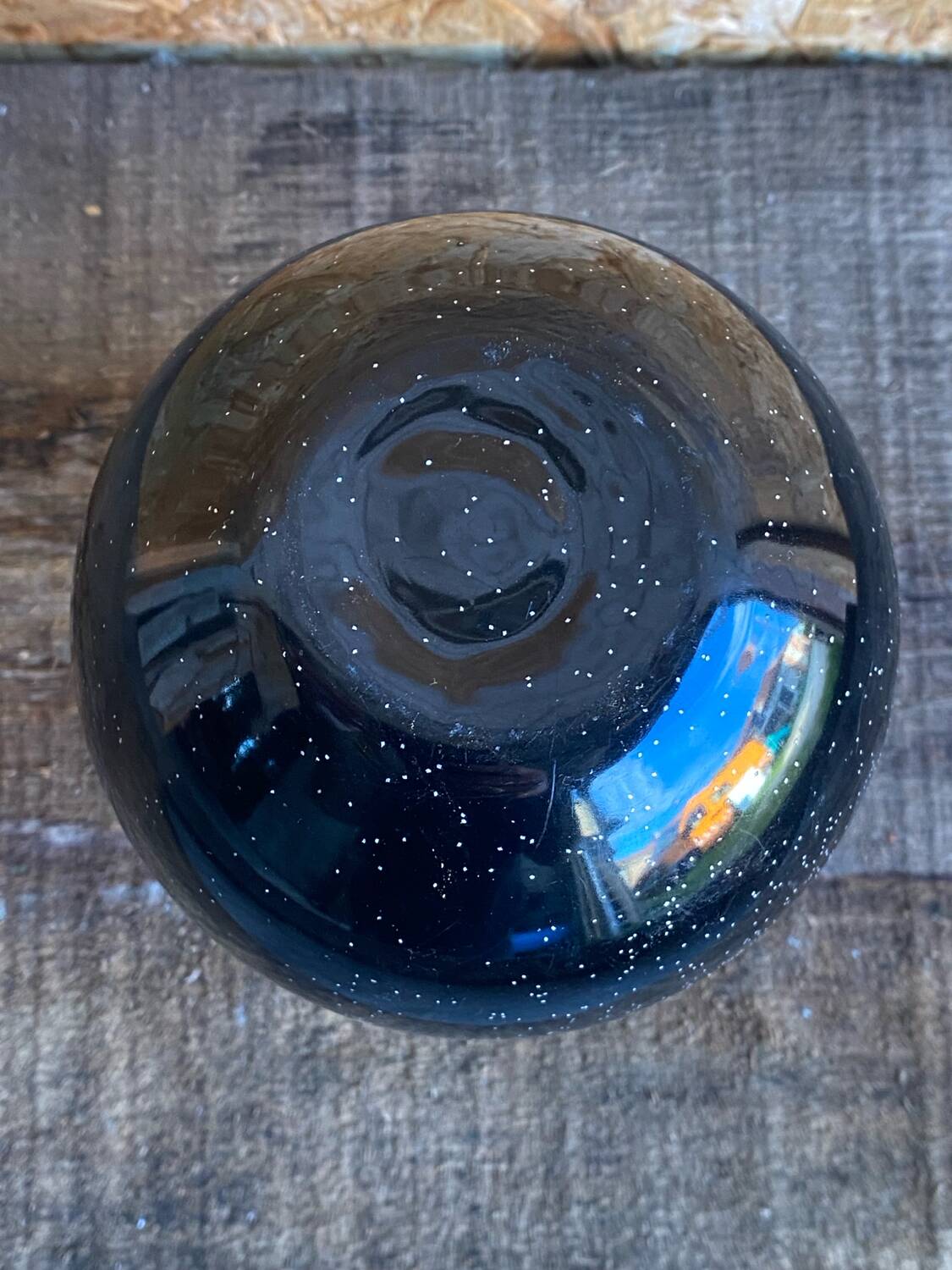 Vintage Black Inlaid Glass Vase International Design LA GALLERIA
