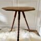 turned wooden side table