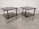 Vintage chrome smoked glass side tables