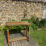 Vintage 1950s rattan console