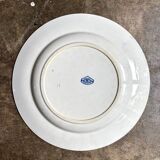 Sarreguemines round dish in blue ironstone, "Carmen" service