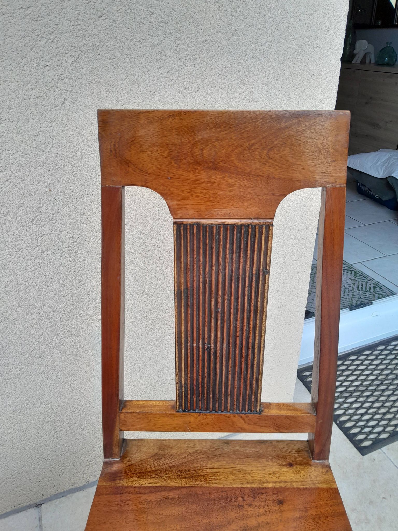Vintage solid rosewood chairs and bench