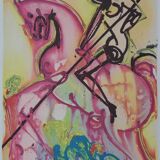 Salvador Dali: Horses, Saint George, signed lithograph