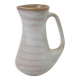 Signed white beige ceramic pitcher