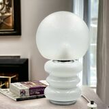Large Murano Glass Table Lamp with Ice Crystal Effect, 1960s