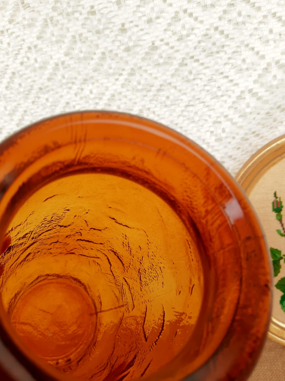 Henkel advertising vase in amber glass years 70 vintage