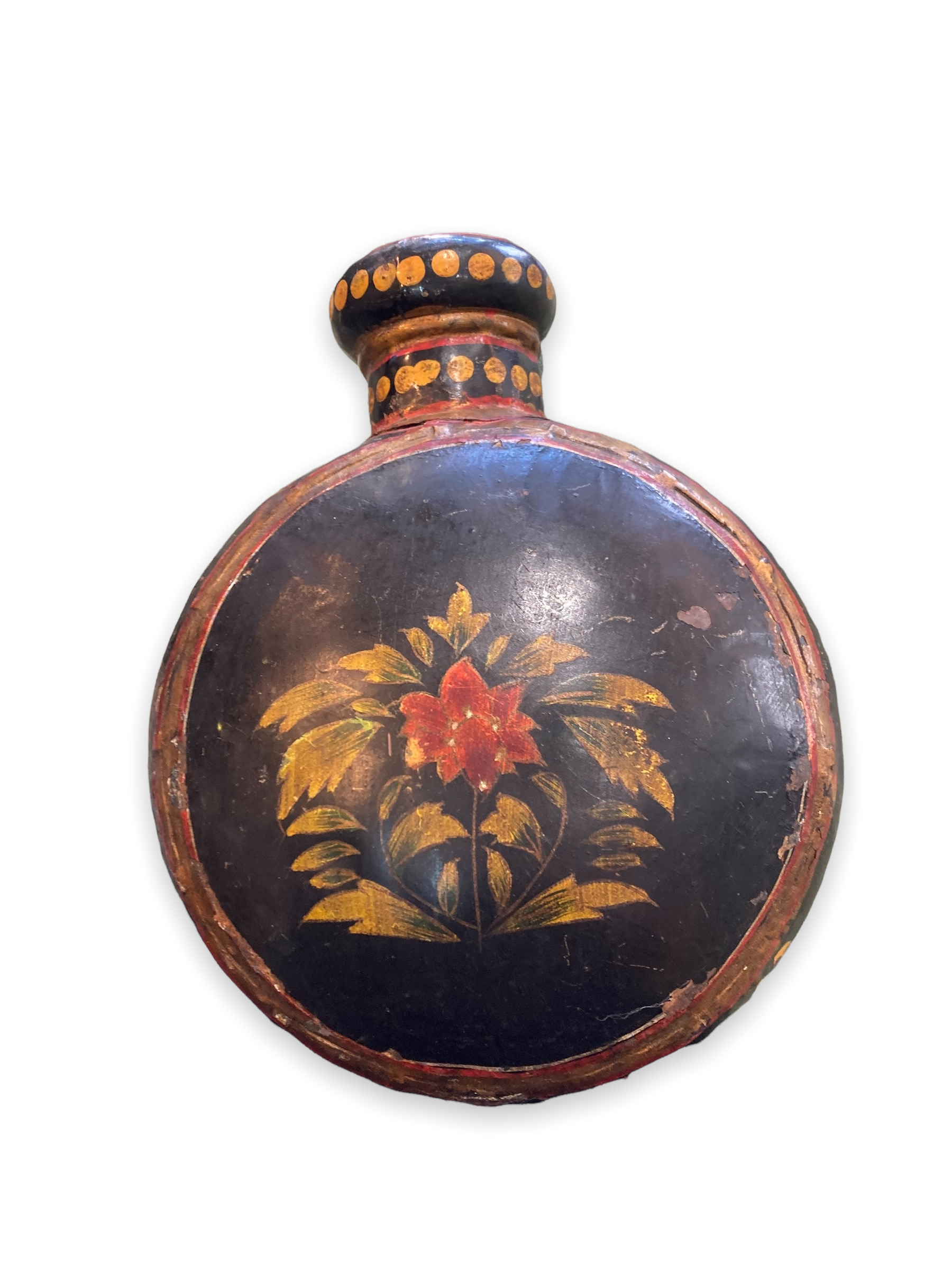 Indian painted metal jar