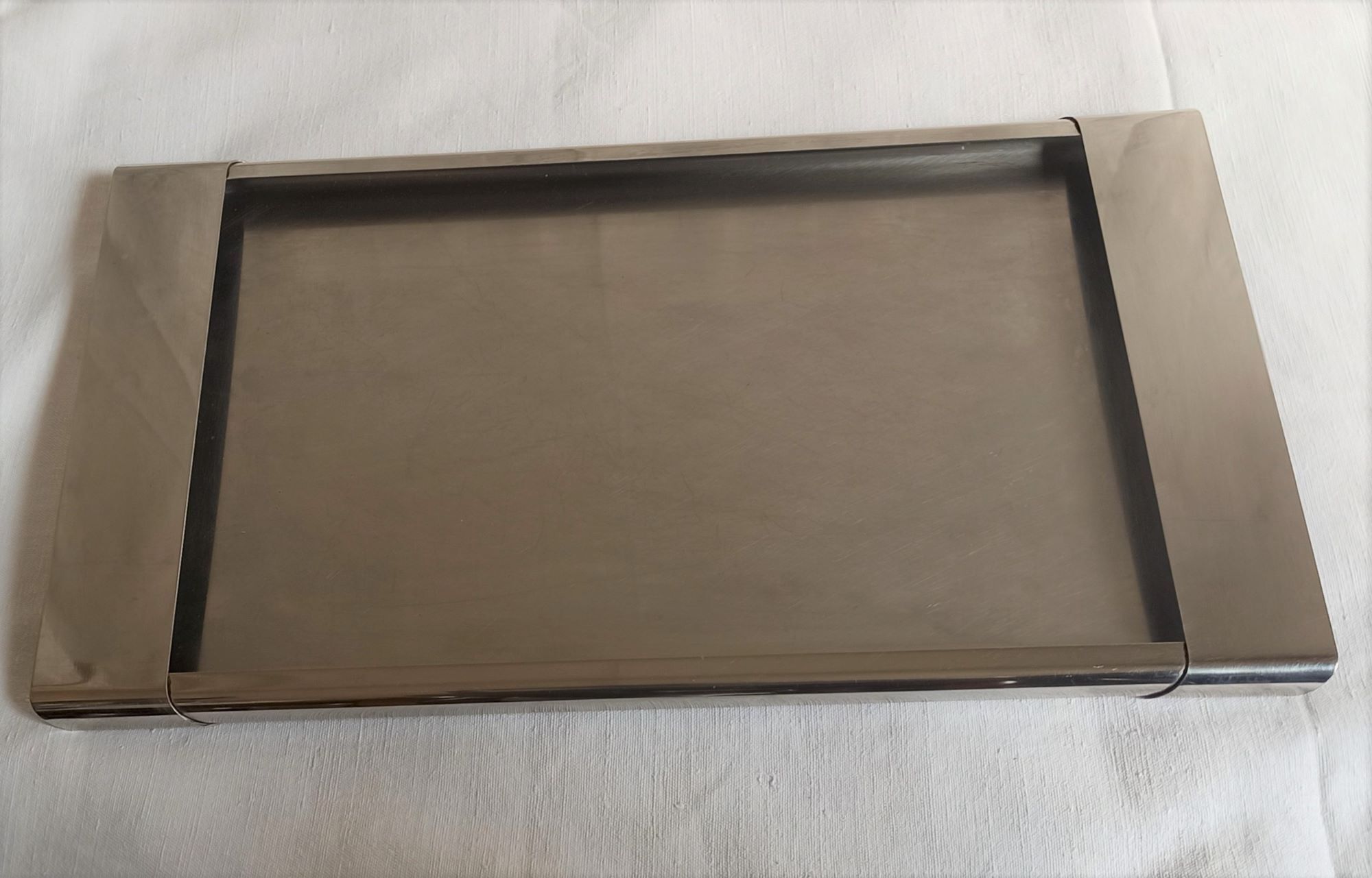 Plateau inox années 70 Silvio Coppola Alessi