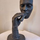 Modern sculpture statue the man with the cigar after Dali