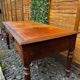 Antique oak desk - leather top