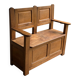 Singing bench / bench with storage chest in solid oak