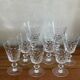 6 crystal wine glasses and 2 water glasses