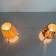 Pair of table lamps with plastic shades and tripod base, 1960s, Italy