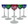 6 verres à liqueur Saint Louis modèle Massenet, colorés