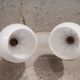 Pair of brass boat swivel appliques - opalin glass globe