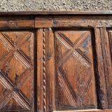 Antique wood headboard