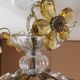 Lustre cage fleurs en verre