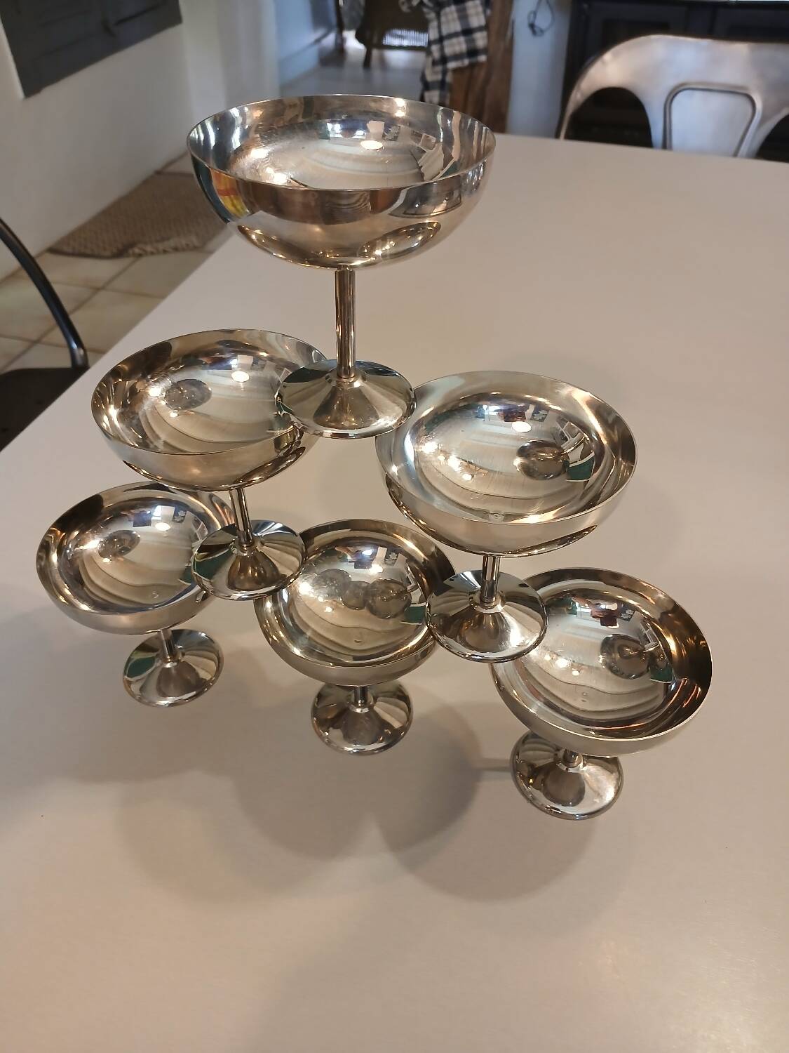 6 stainless steel ice cream cups