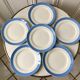 lot of 6 flat plates sky blue Saint-Amand model "Languedoc" 50s