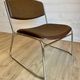 6 chrome sled armchairs Soudexvinyl brown vintage Skaï 70s