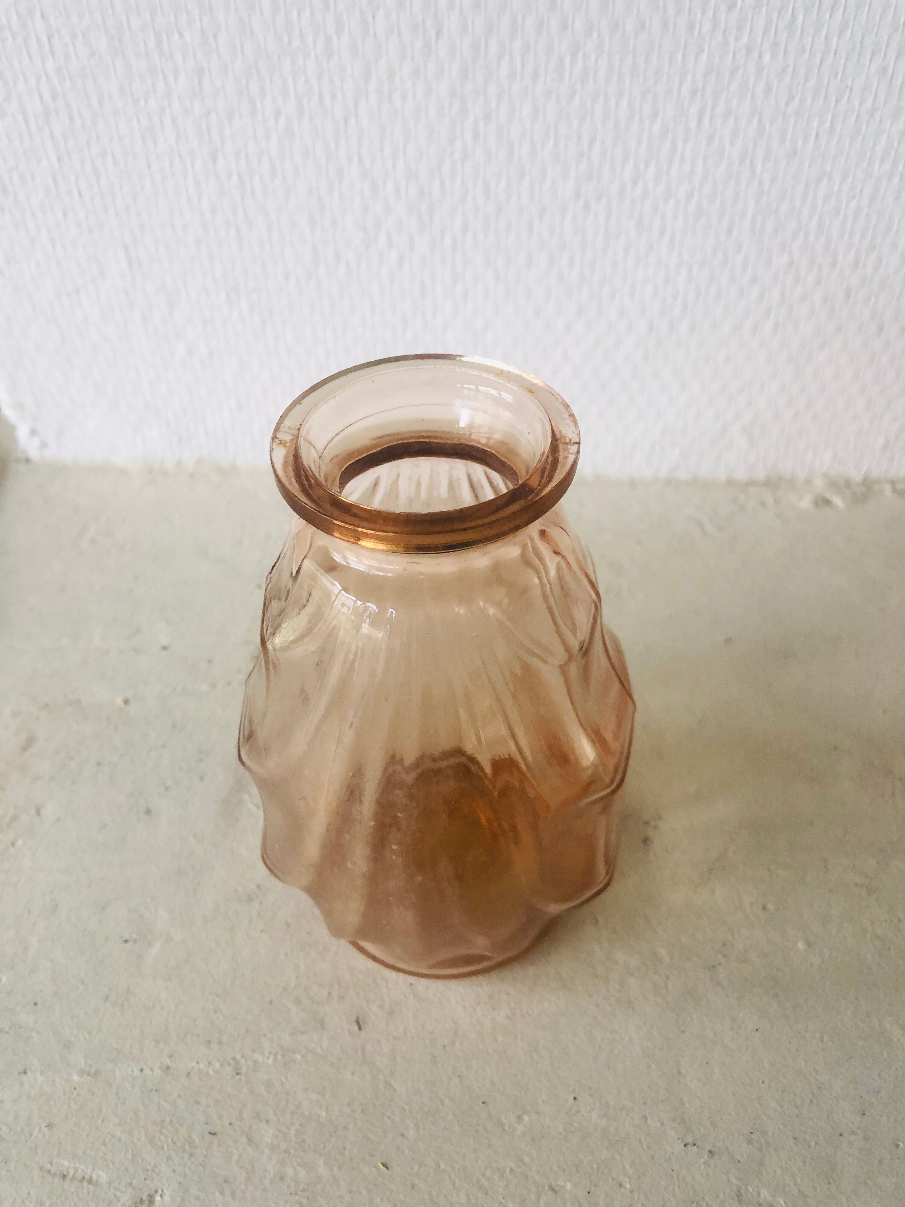 Vintage pink glass vase