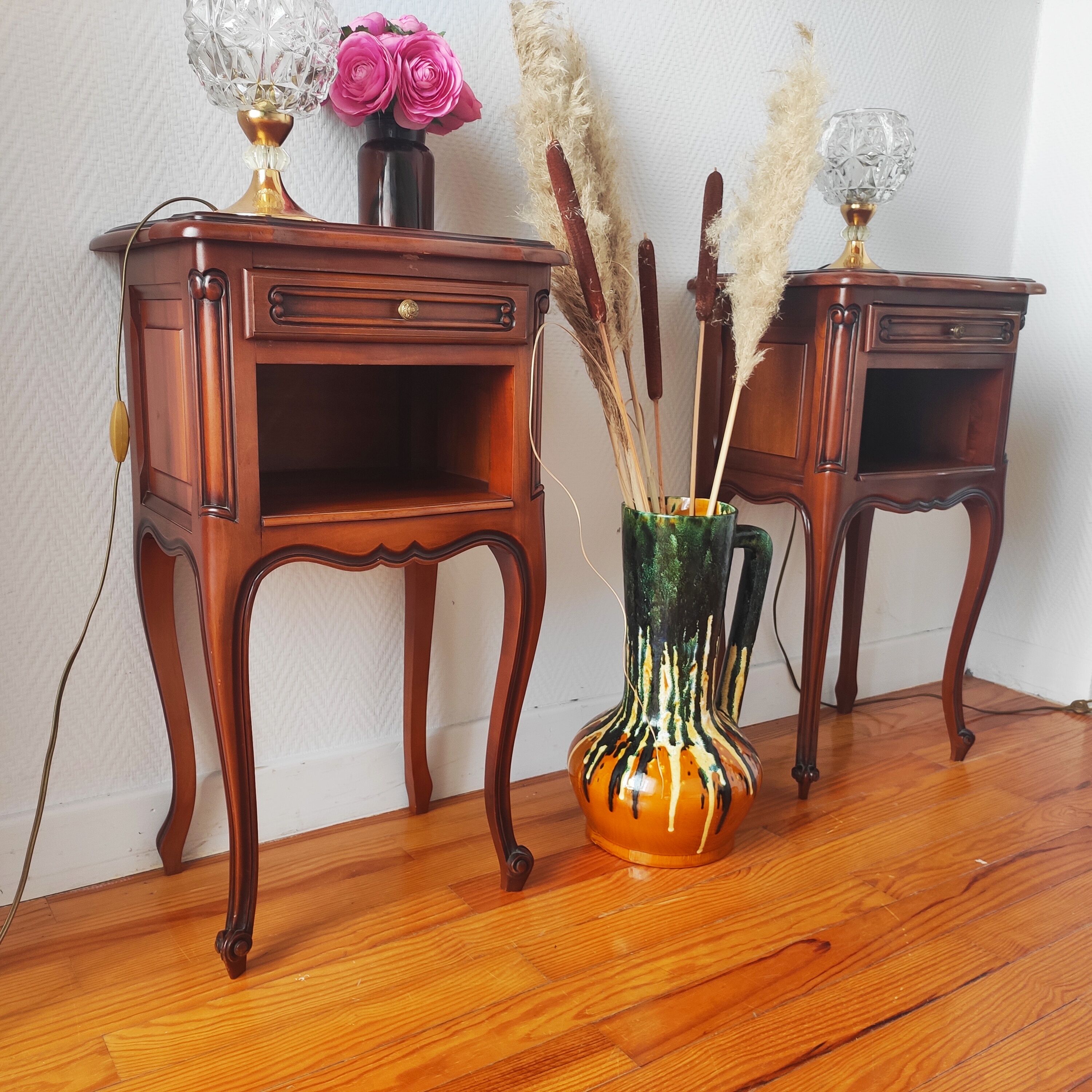 Pair of stylish bedside tables