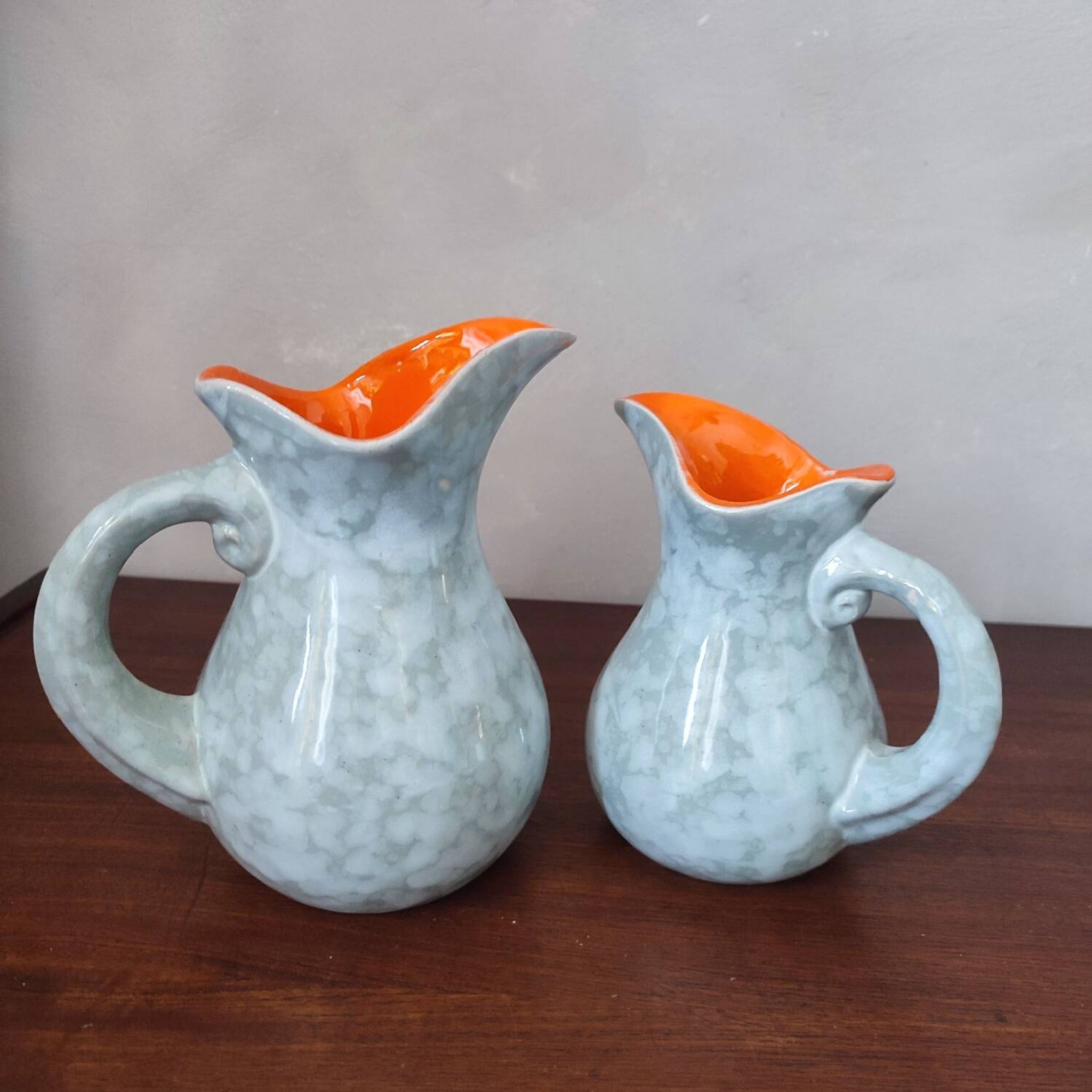 Pair of ceramic pitchers