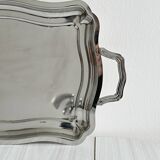 Shiny stainless steel plate.