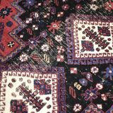 Handwoven Afshar oriental rug, Middle East, 1950s