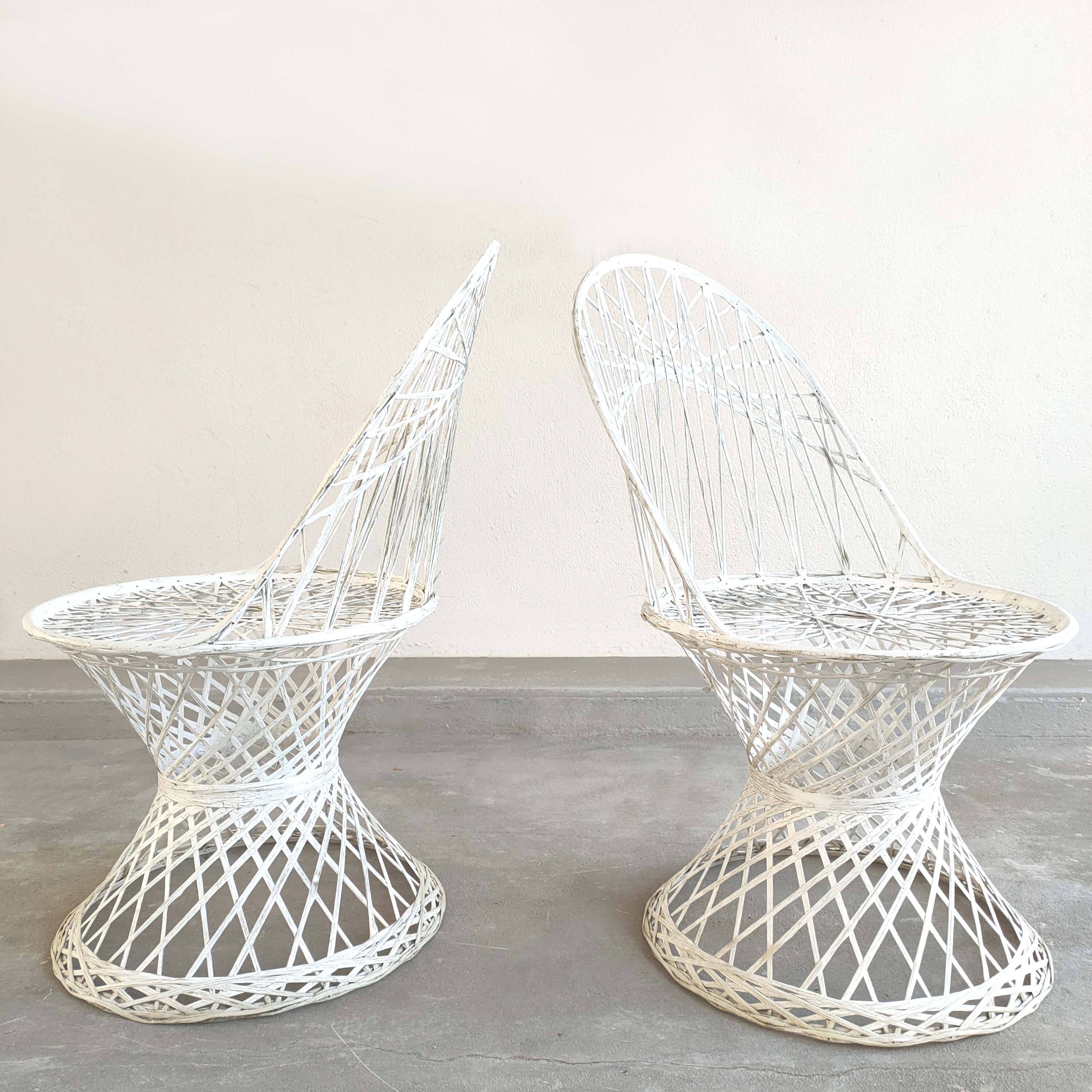 Quatre chaises peacock fibre de verre
