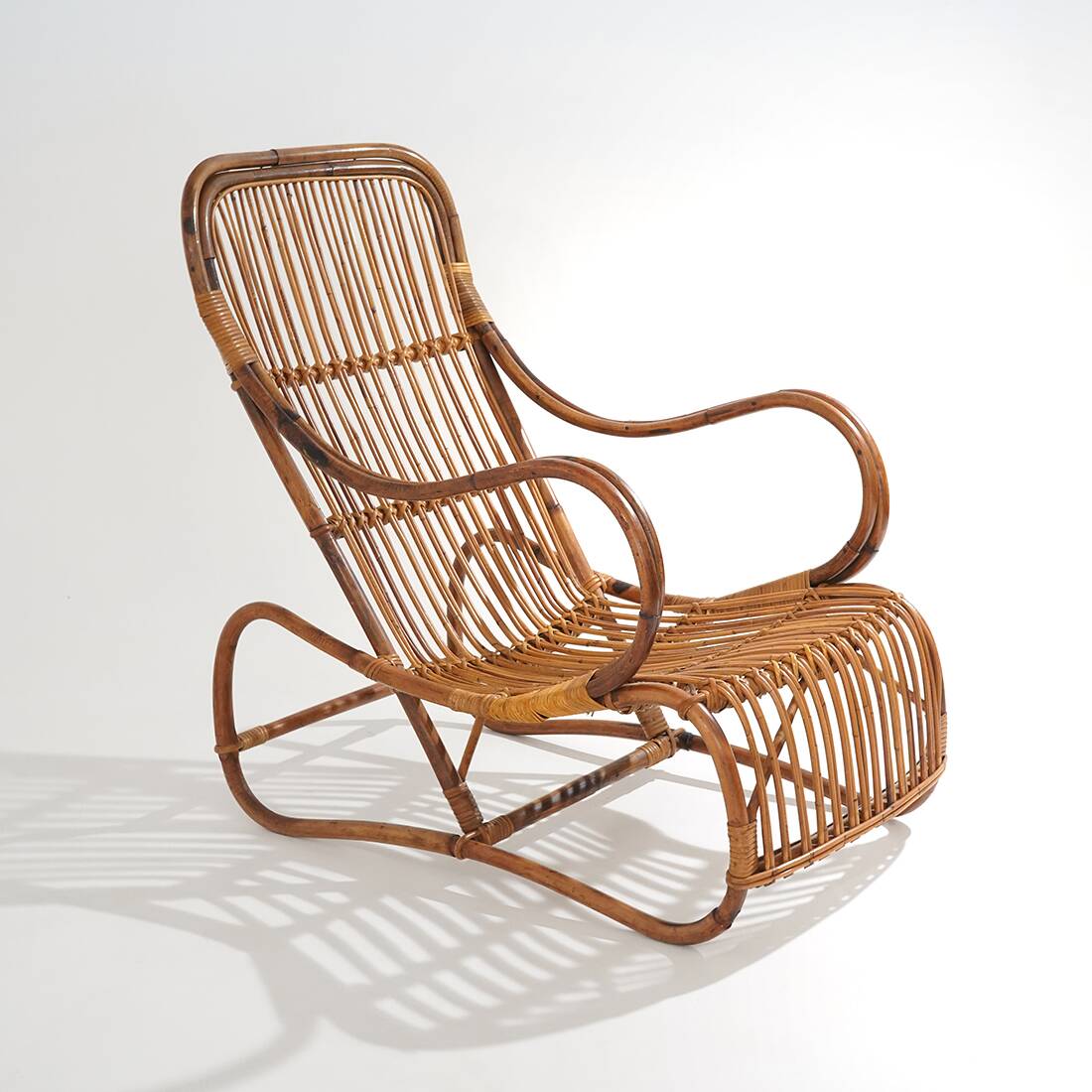 Fauteuil en rotin, années 1950