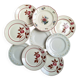 Vintage flower dessert plates from Sarreguemines, Longwy, and Lunéville.