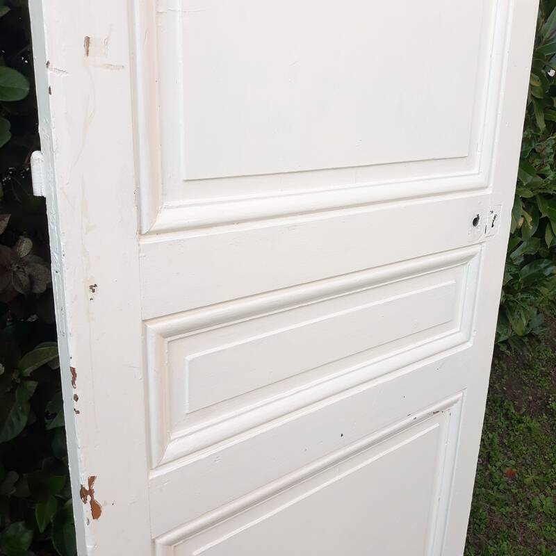 Communication door H218.5xL80cm, old panelled and moulded.