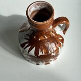 Small white and brown vase or pitcher West Germany H:15cm D:10.5cm