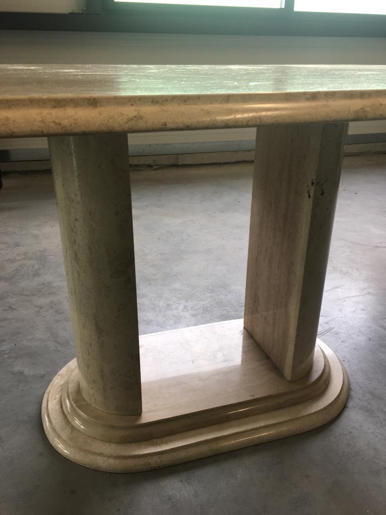 Table en travertin, italienne, circa 70