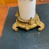 PAIR OF LOUIS XV STYLE BRONZE AND MARBLE CASSOLETTES WITH ANTIQUE DECORATION