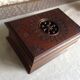 Old cigarette box in openwork varnished wood 30-40s