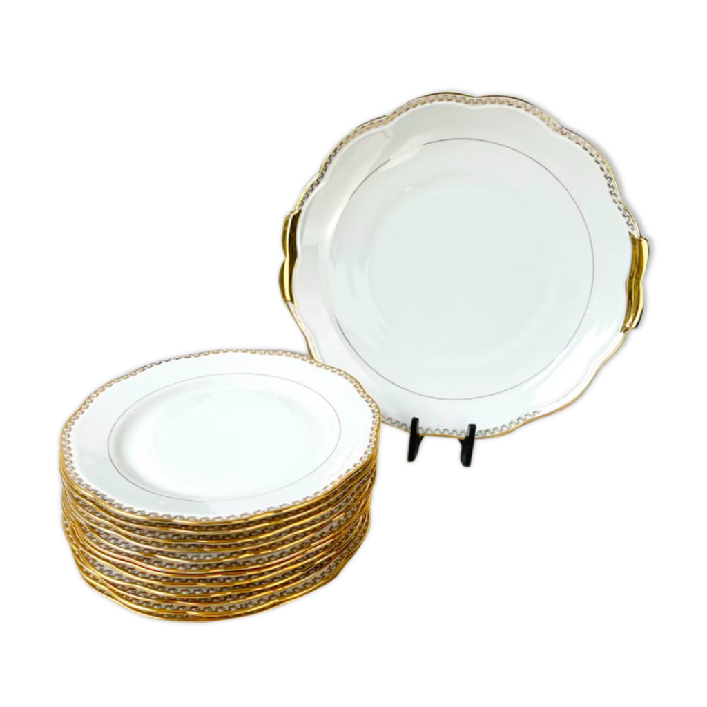 Service De Table Complet Limoges – Porcelaine Dure 1950, Motif Floral, +12 Pers