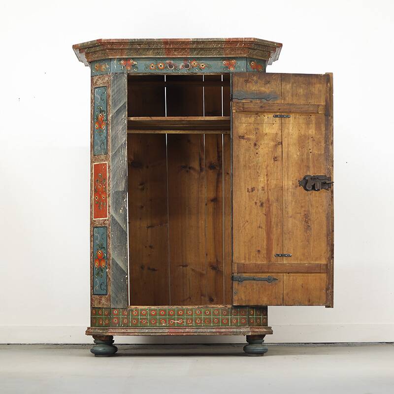 Folk art painted bridal wardrobe