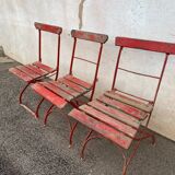 Set of 3 folding fisherman bistro chairs