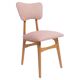 Mid-century Butterfly dining chair, pink linen, light wood, Europe, 1960s