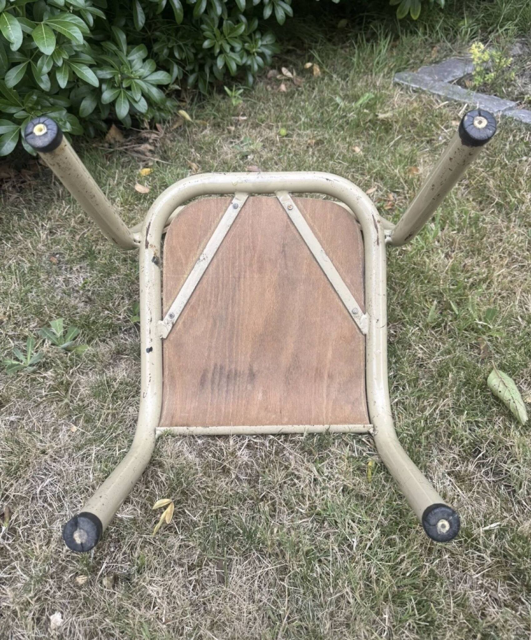 Old small school chair for children, vintage design, height a.