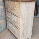 Commode 4 tiroirs en teck birman cérusé blanc