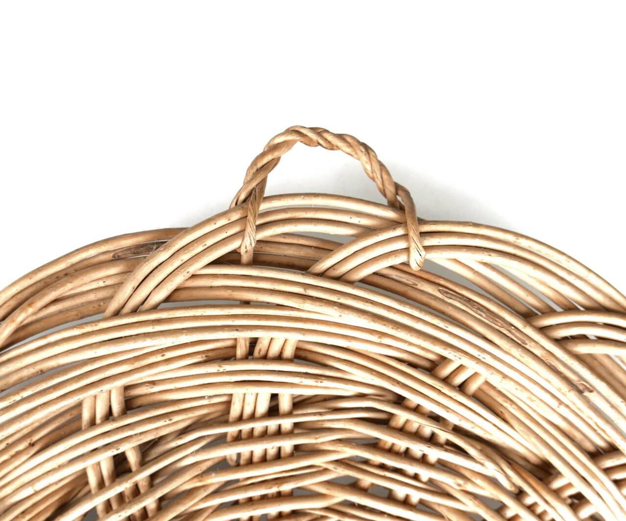 Round wicker platter or table centrepiece, 1970s