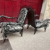 Paire de fauteuils fer forgé