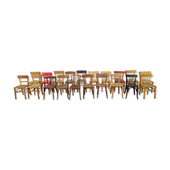 Set of 20 Wooden Bistro Chair - Vintage - Bar - Luterma