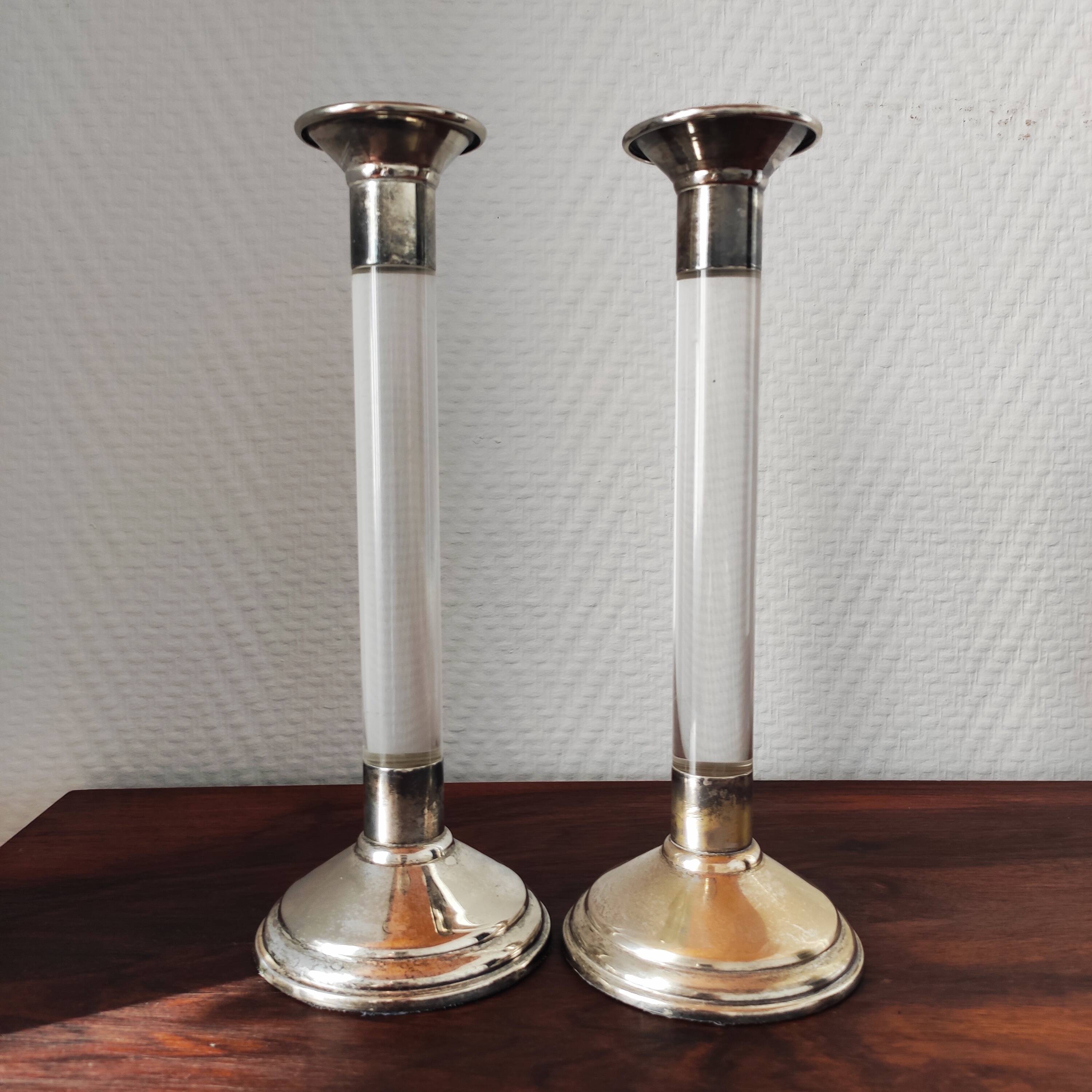 Vintage 70s candlestick pair